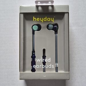 Heyday Wired Earbuds in Teal and Navy